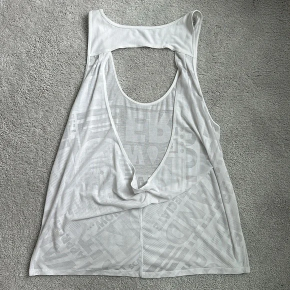 Lululemon Next To Nothing Tank Exploded Manifesto Pop Block Burnout White - Picture 10 of 11